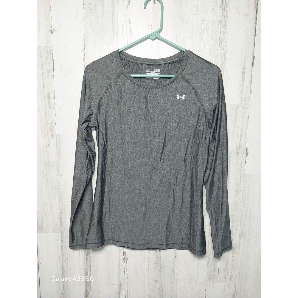 Under Armour Women's Heatgear Long Sleeved Shirt fitted Size Small Gray